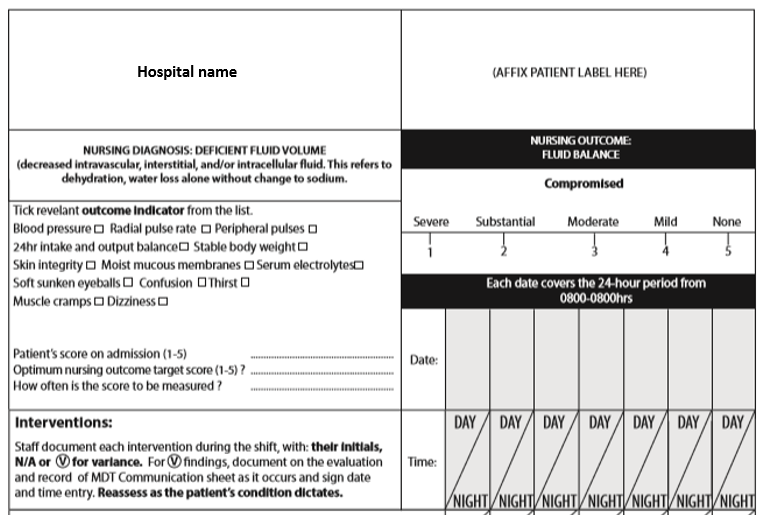 24 Hour Fluid Balance Chart Example