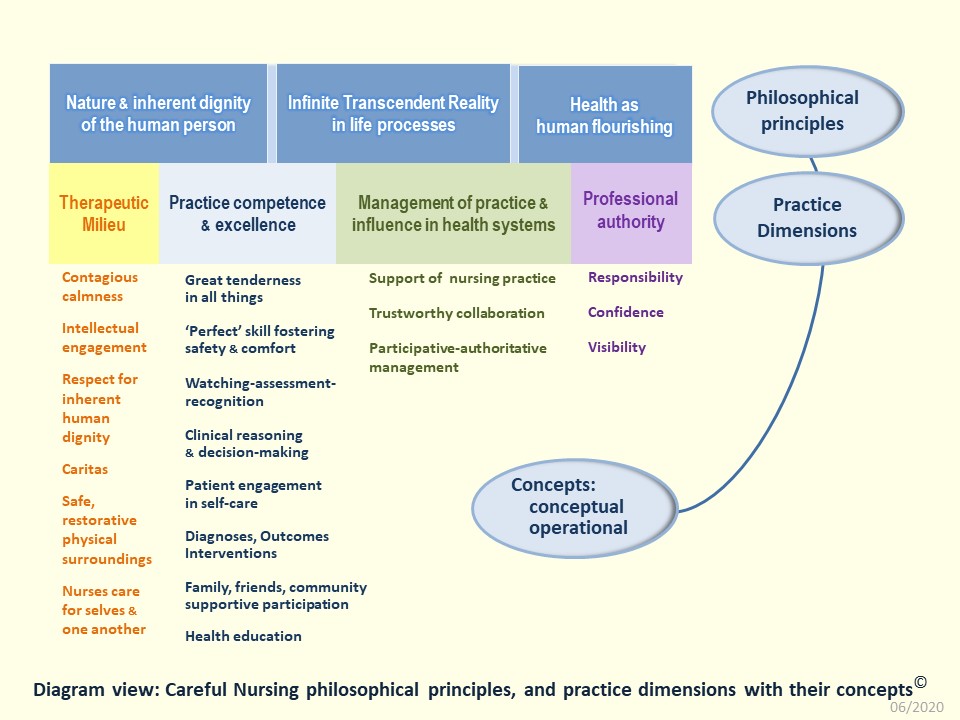 Careful Nursing Philosophical Principles diagram