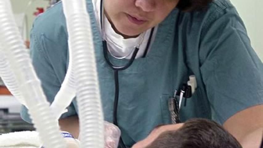 Nurse caring for patient